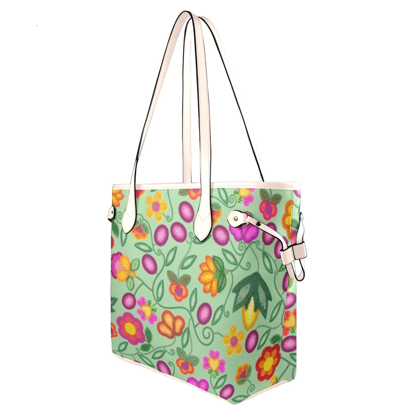 Boreal Bounty Green Clover Canvas Tote