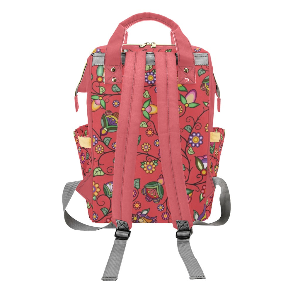 Heartbeat Petals Red Multi-Function Diaper Backpack