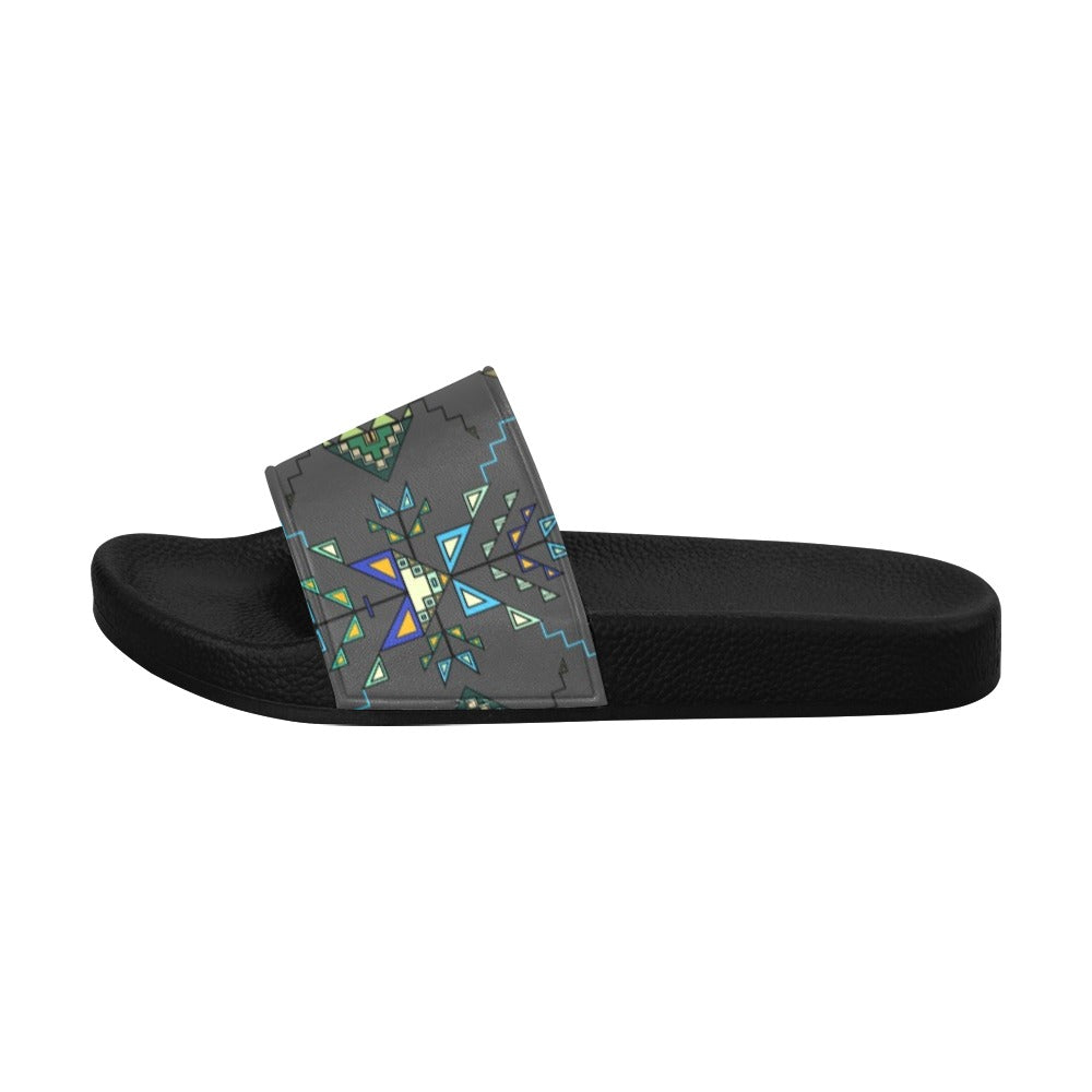 Bear Shield Dark Gray Slide Sandals