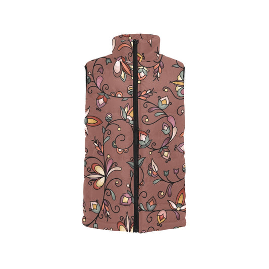 Burnt Sky Petals Brown Padded Vest