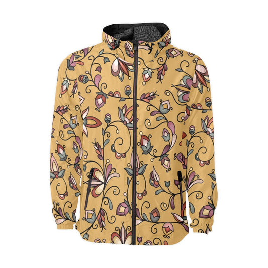 Burnt Sky Petals Gold Men's Windbreaker