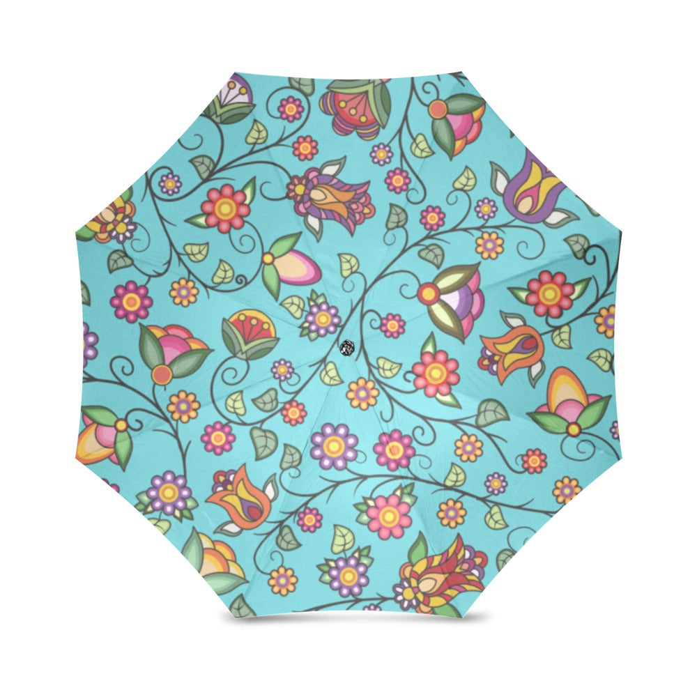 Heartbeat Petals Turquoise Foldable Umbrella
