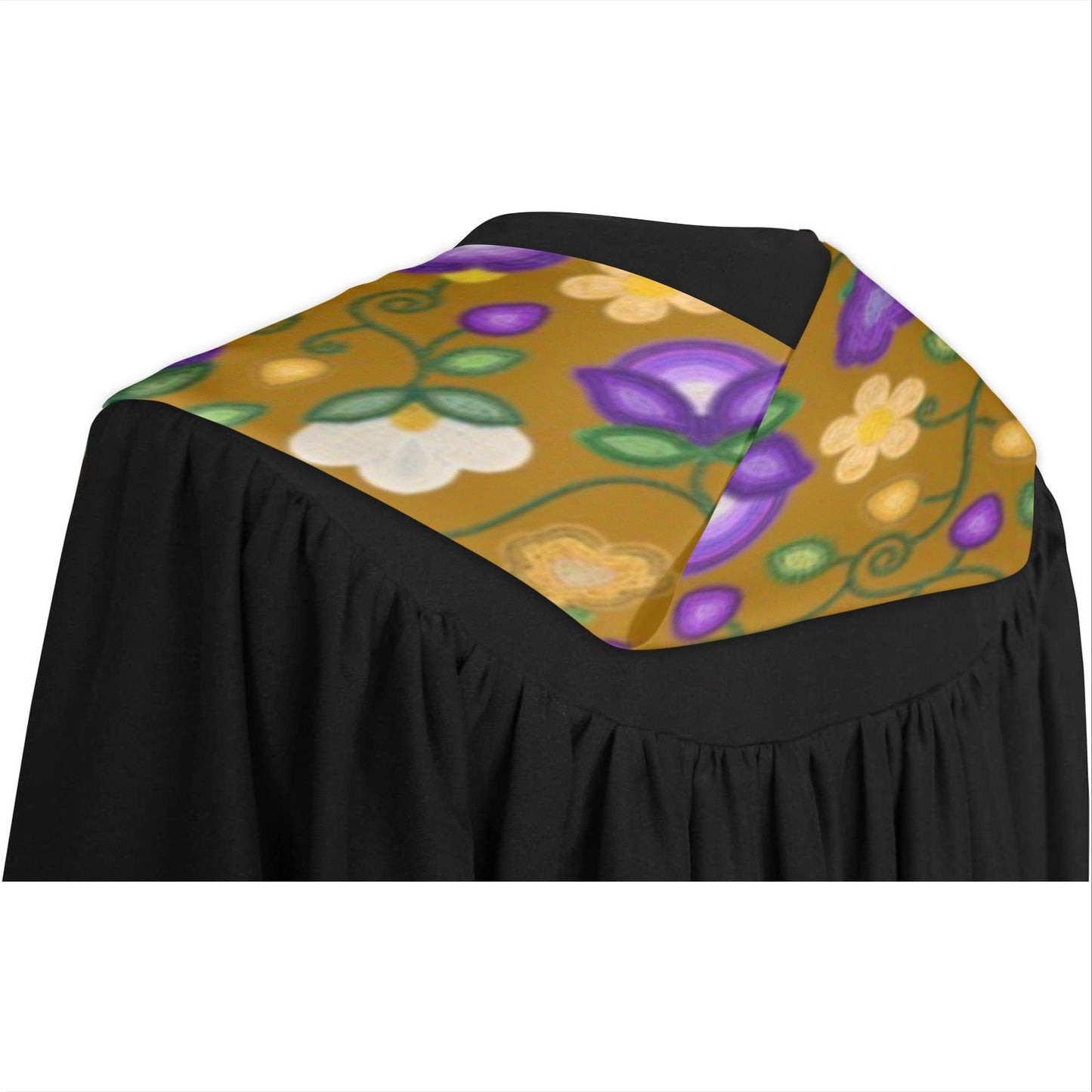 Midnight Moss Bloom Toffee Graduation Stole