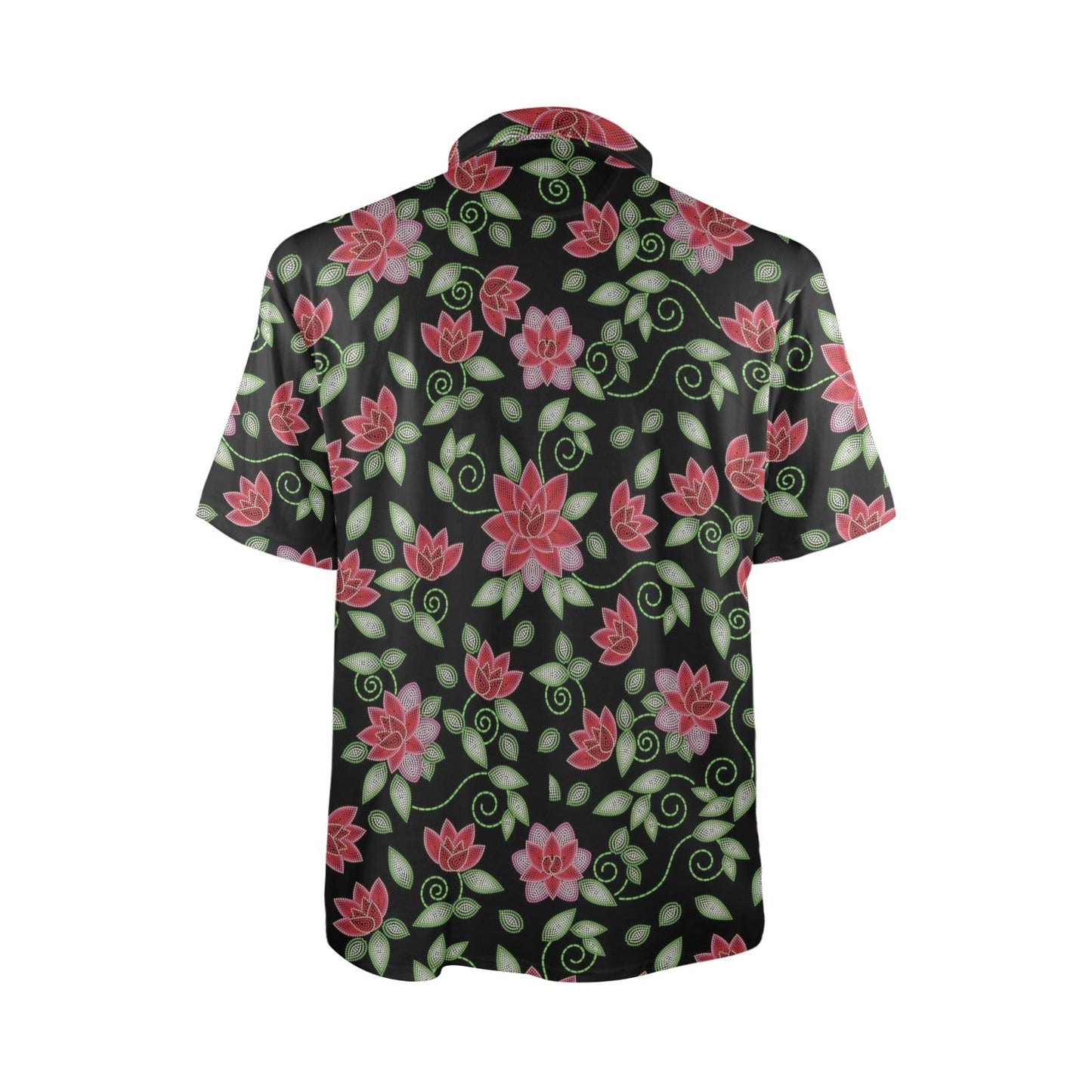 Red Beaded Rose Polo Shirt