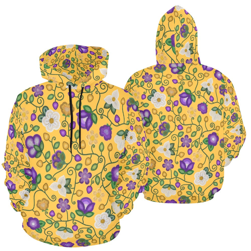 Midnight Moss Bloom Yellow Hoodie for Men