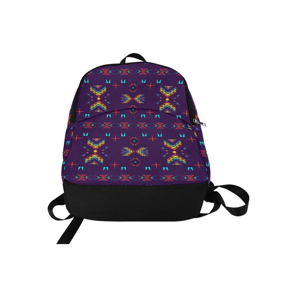 Rainy Chief Rainbow Dark Purple Fabric Backpack for Adult