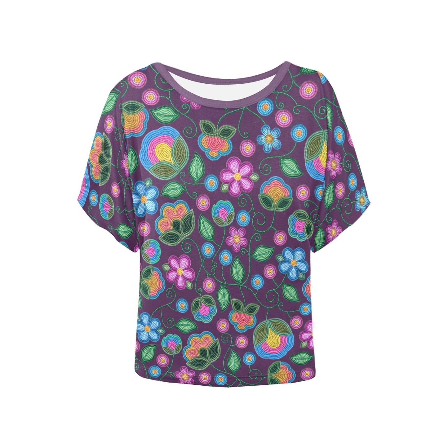 Turquoise Sunbeam Violet Batwing Blouse