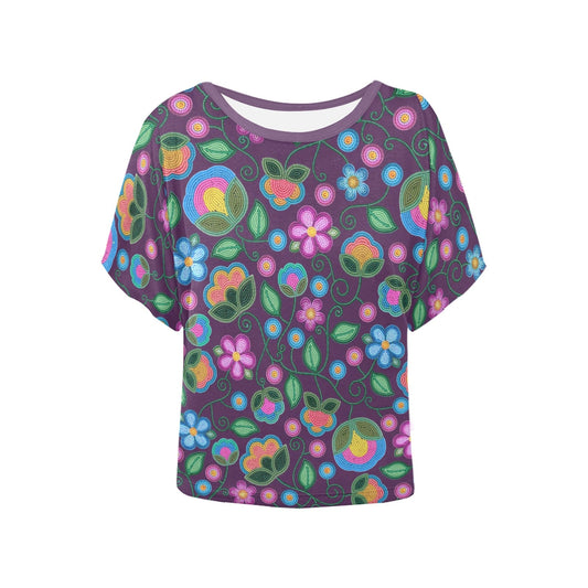 Turquoise Sunbeam Violet Batwing Blouse