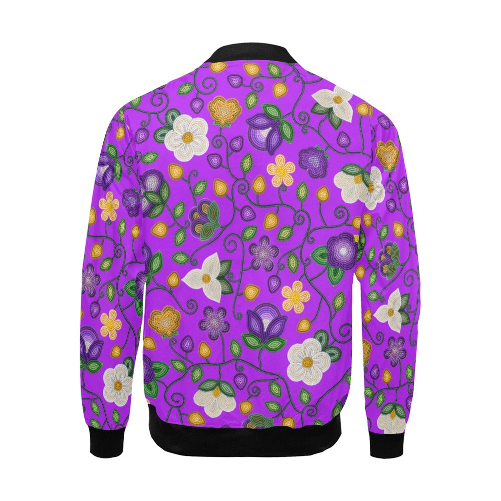 Midnight Moss Bloom Purple Bomber Jacket