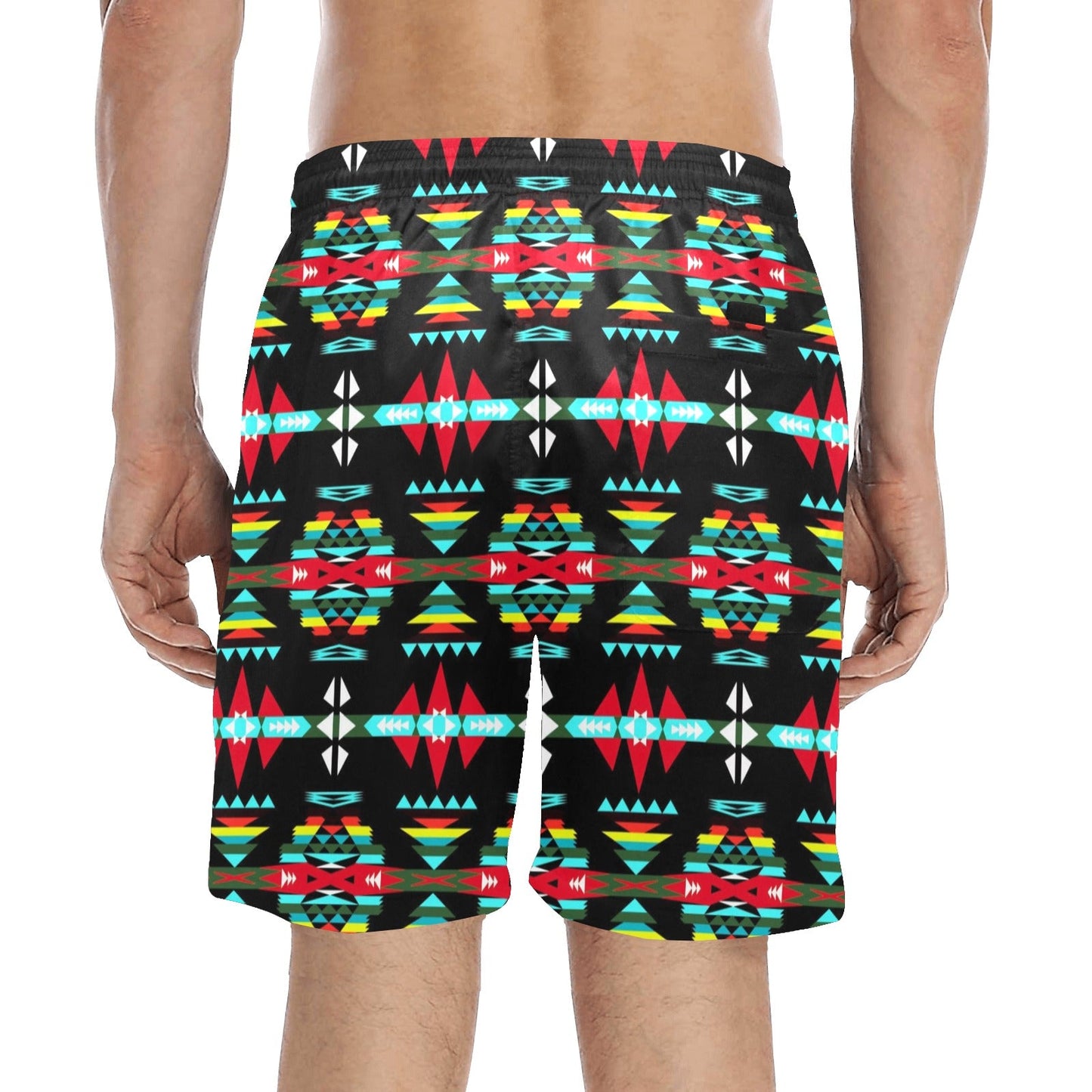 River Trail Sunset Men's Mid-Length Beach Shorts