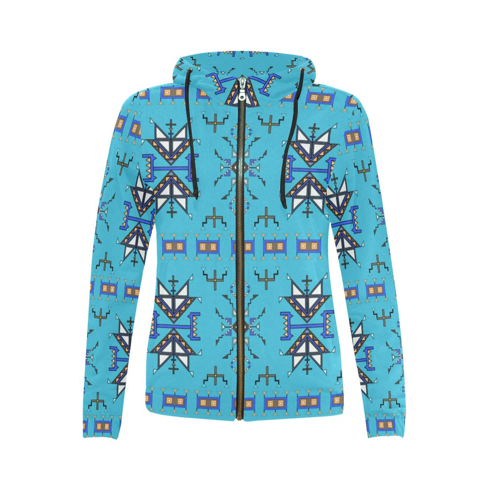 Eagle Strike Blue Full Zip Hoodie for Women