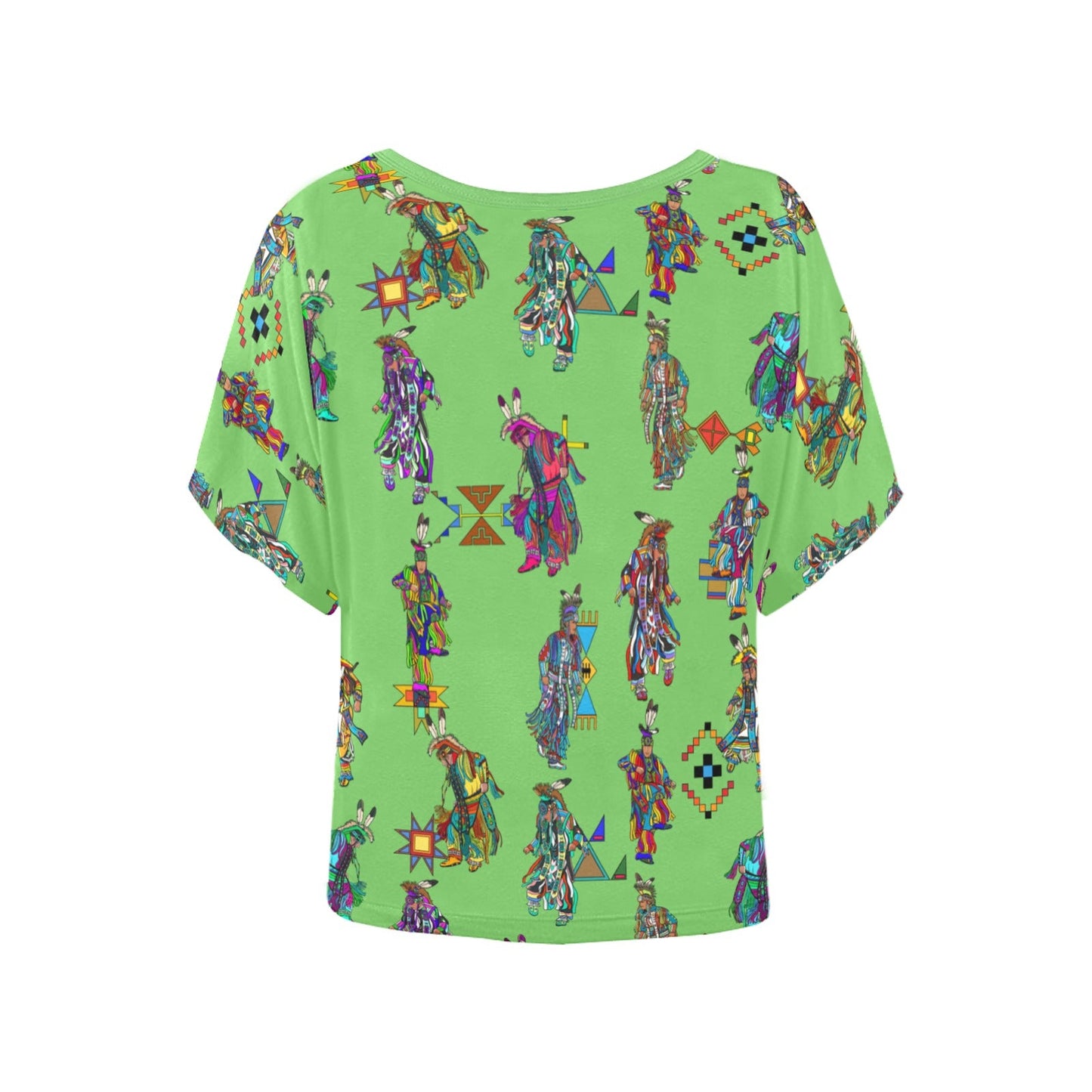 Men's Grass Dancers Women's Batwing-Sleeved Blouse T shirt