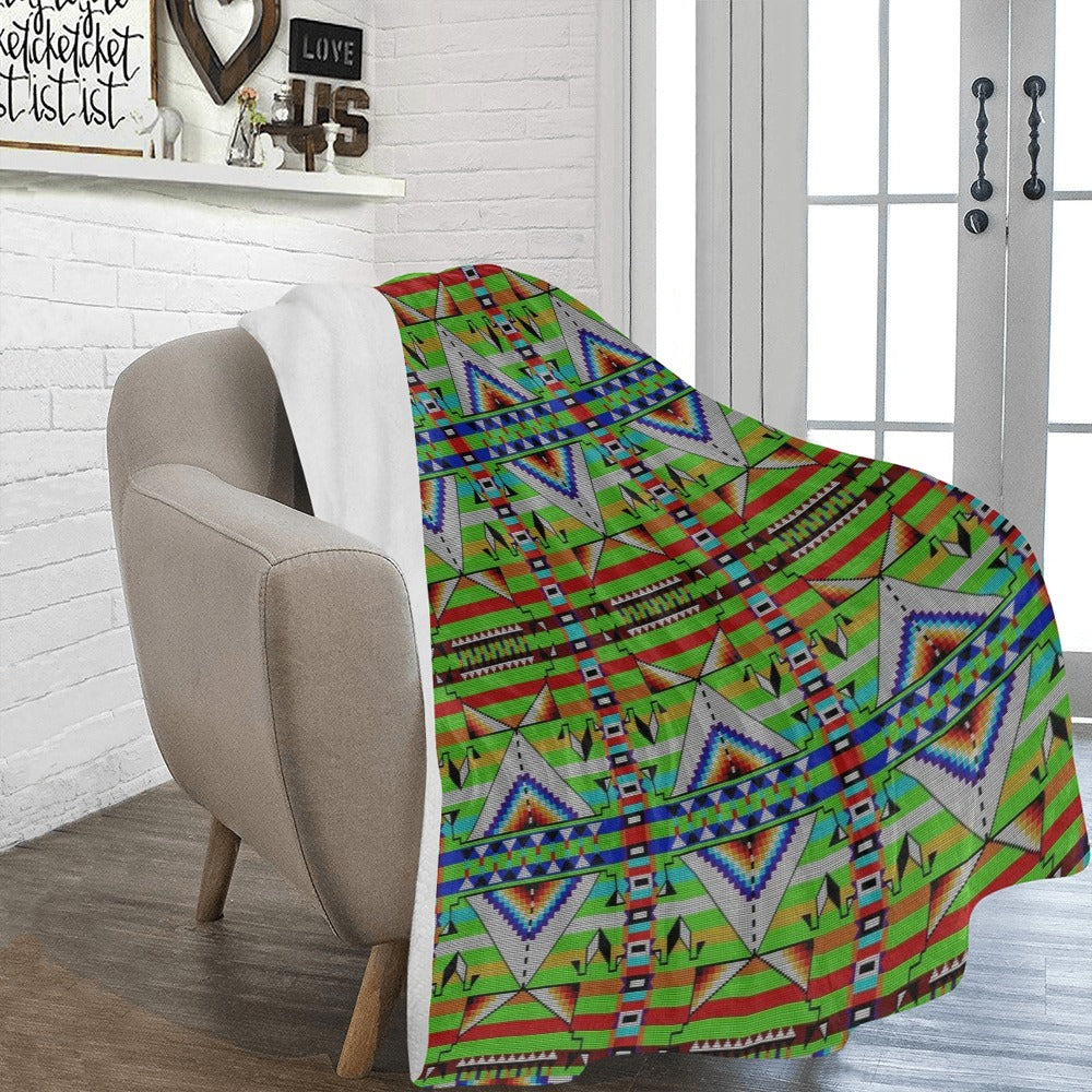 Medicine Blessing Lime Green X-Large Micro Fleece Blanket