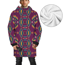 Load image into Gallery viewer, Travois Tipi Berry Unisex Sherpa Lined Hooded Coat
