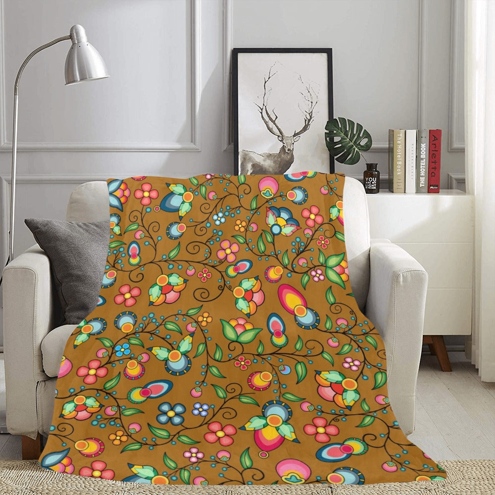 Floral Bounty Fall Leaves X-Large Micro Fleece Blanket
