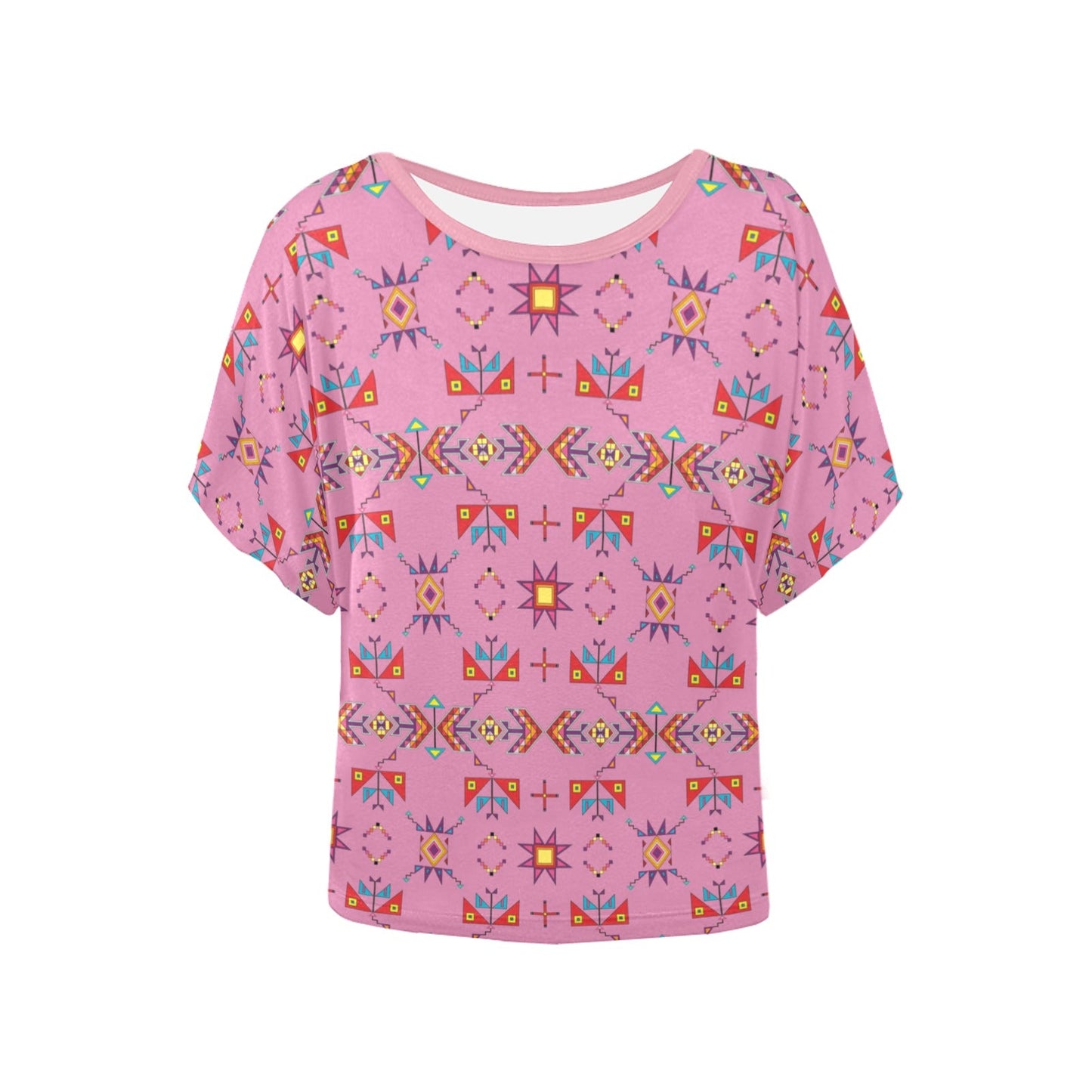 Scattered Generations Pink Women's Batwing-Sleeved Blouse T shirt