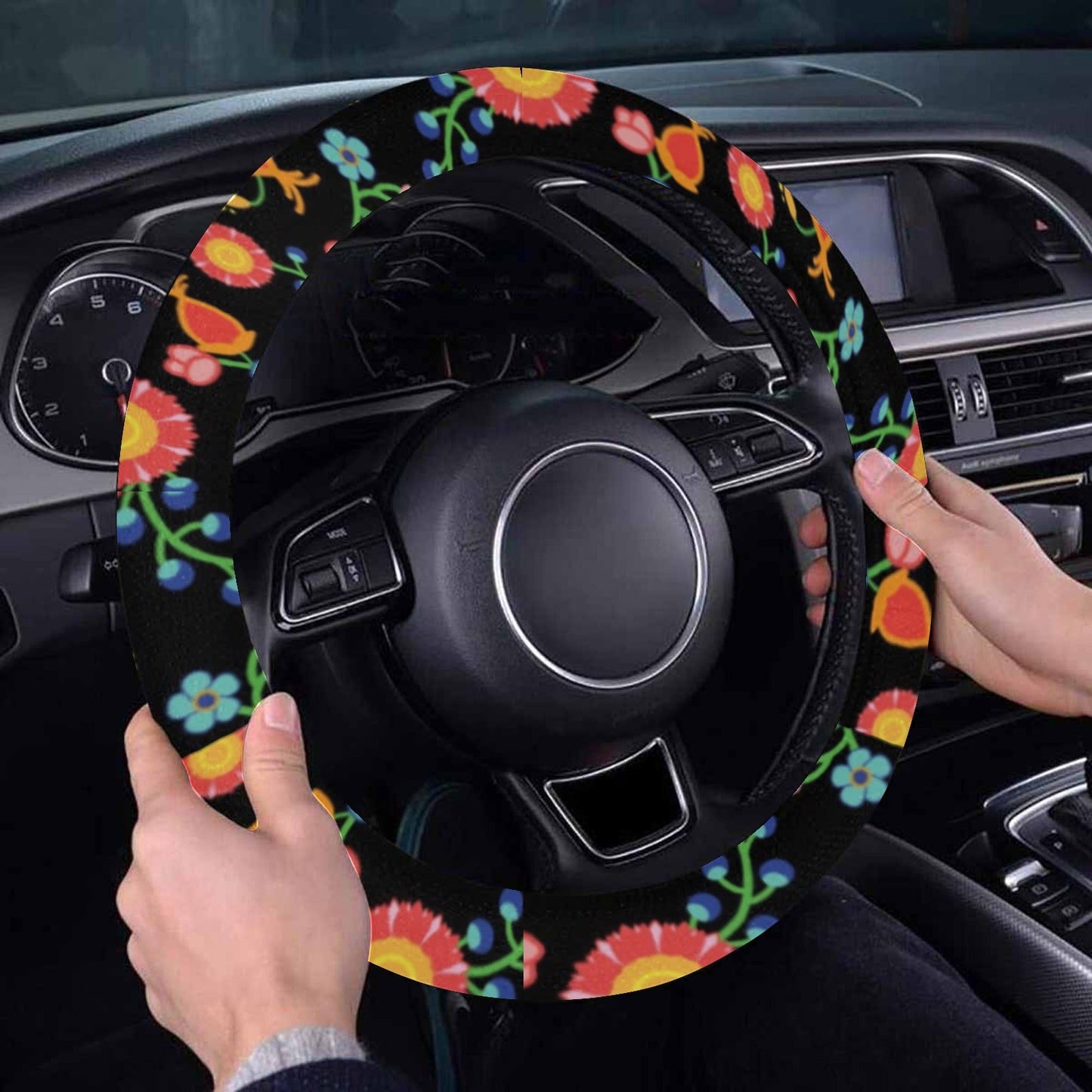 Bee Spring Night Steering Wheel Cover with Elastic Edge