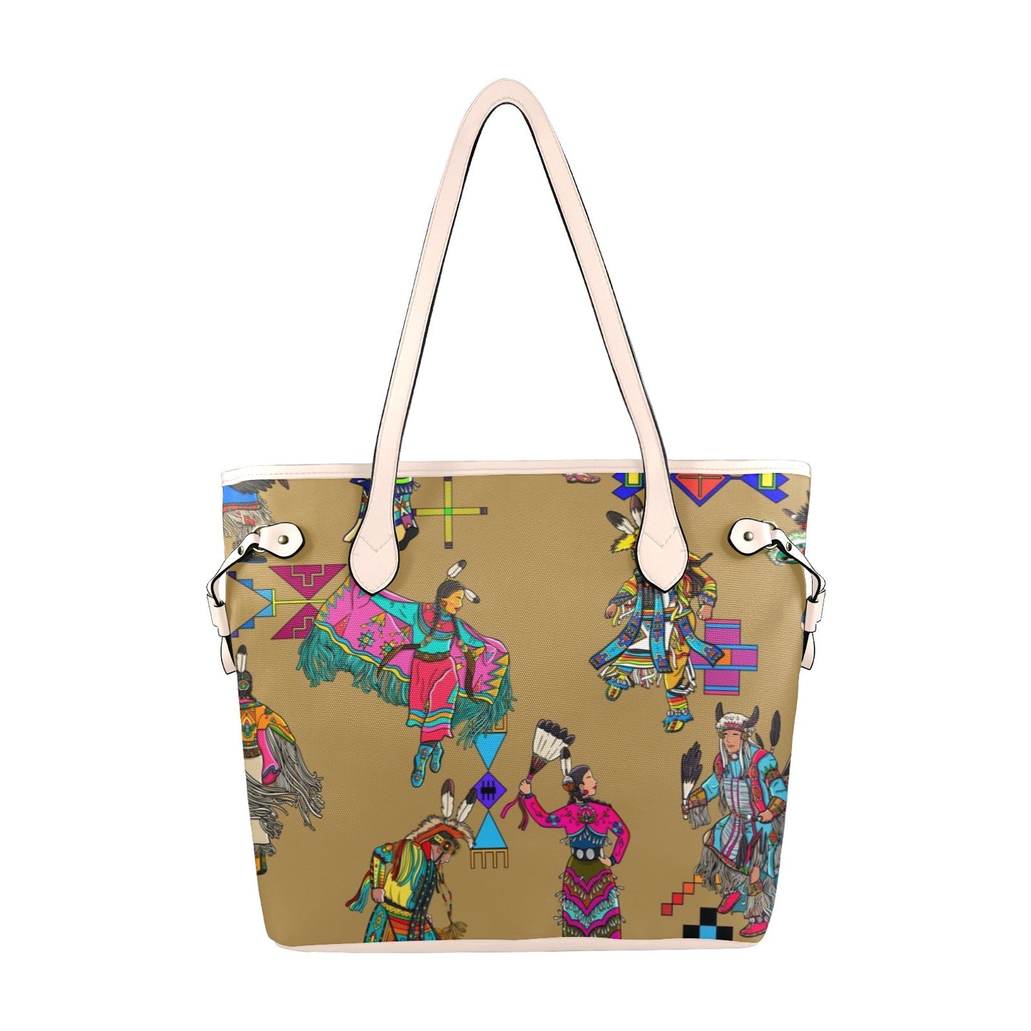 Grand Entry Dancers Earth Clover Canvas Tote Bag