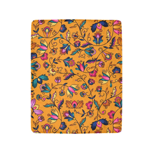 Copper Prairie Petals Orange Ultra-Soft Micro Fleece Blanket 40"x50"