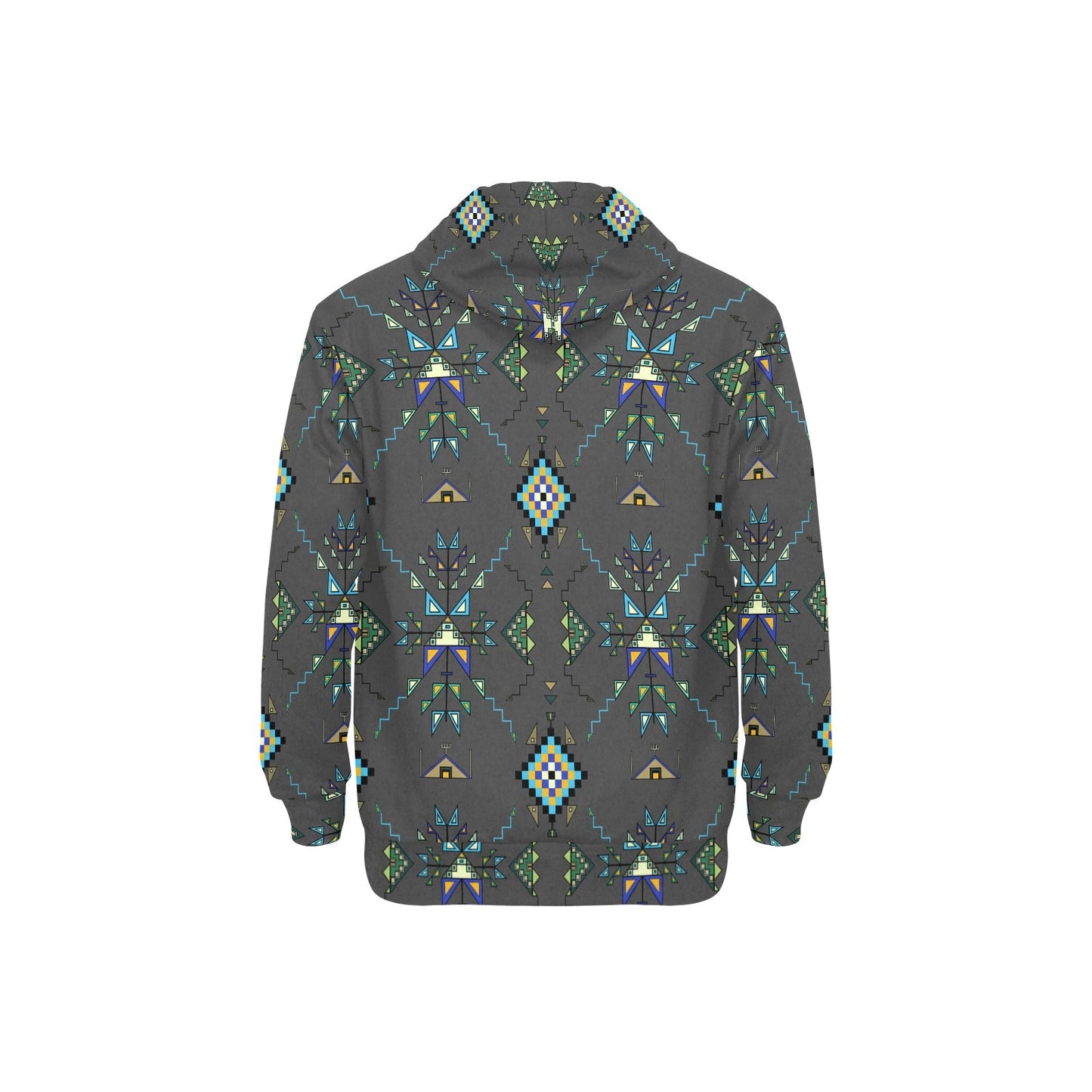 Bear Shield Dark Gray Men's Long Sleeve Fleece Hoodie