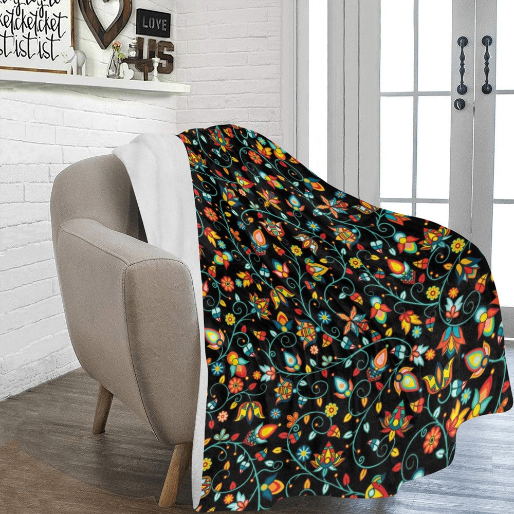 Thorny Path Black X-Large Micro Fleece Blanket