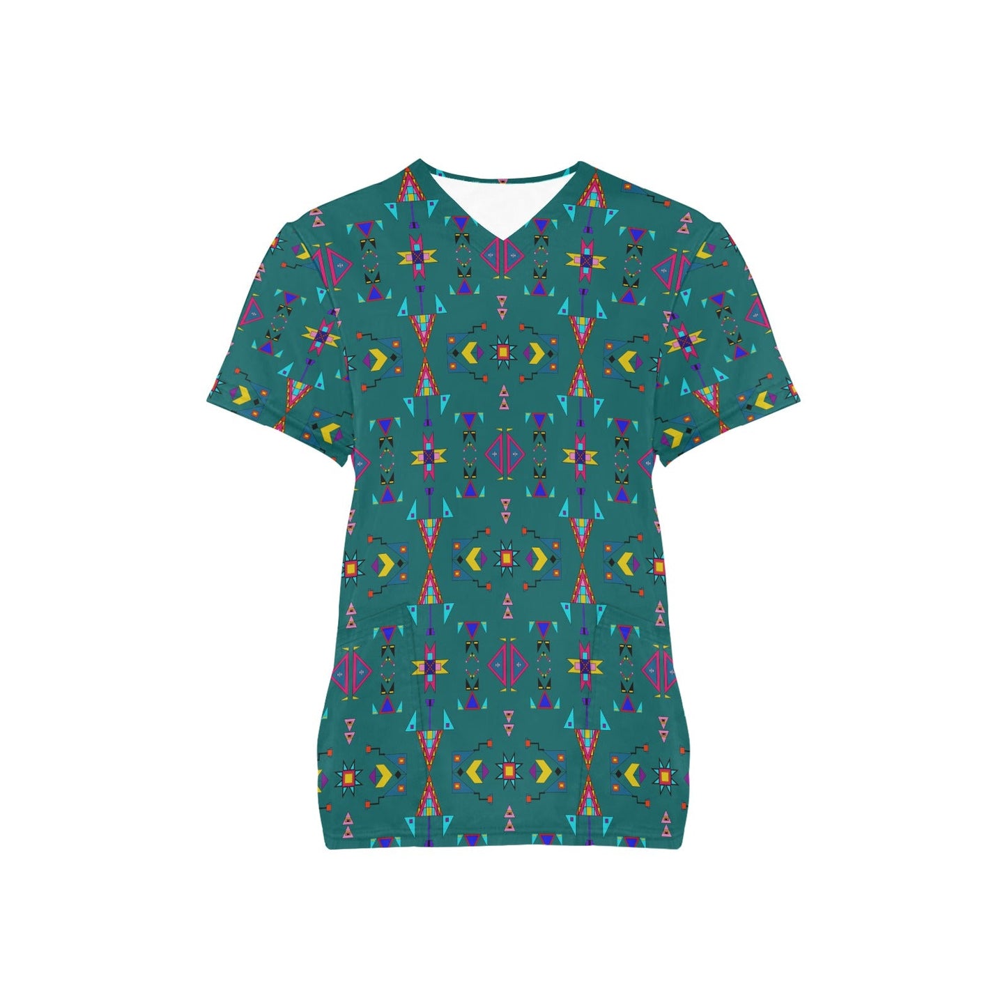 Enemy Territory Teal Scrub Top