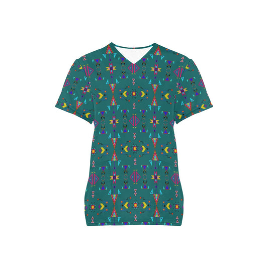 Enemy Territory Teal Scrub Top