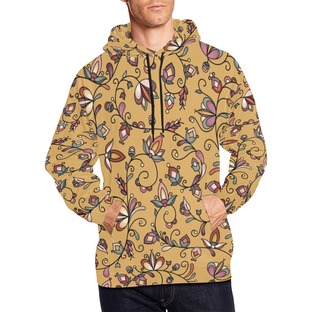 Burnt Sky Petals Gold Hoodie for Men