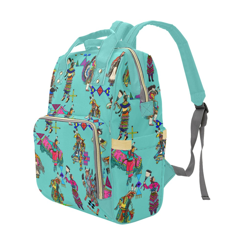 Grand Entry Dancers Eggshell Blue Multi-Function Diaper Backpack