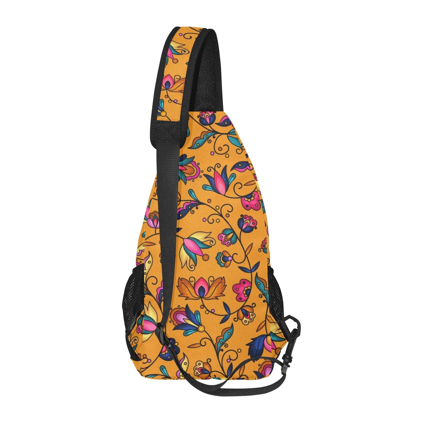 Copper Prairie Petals Orange  Chest Bag