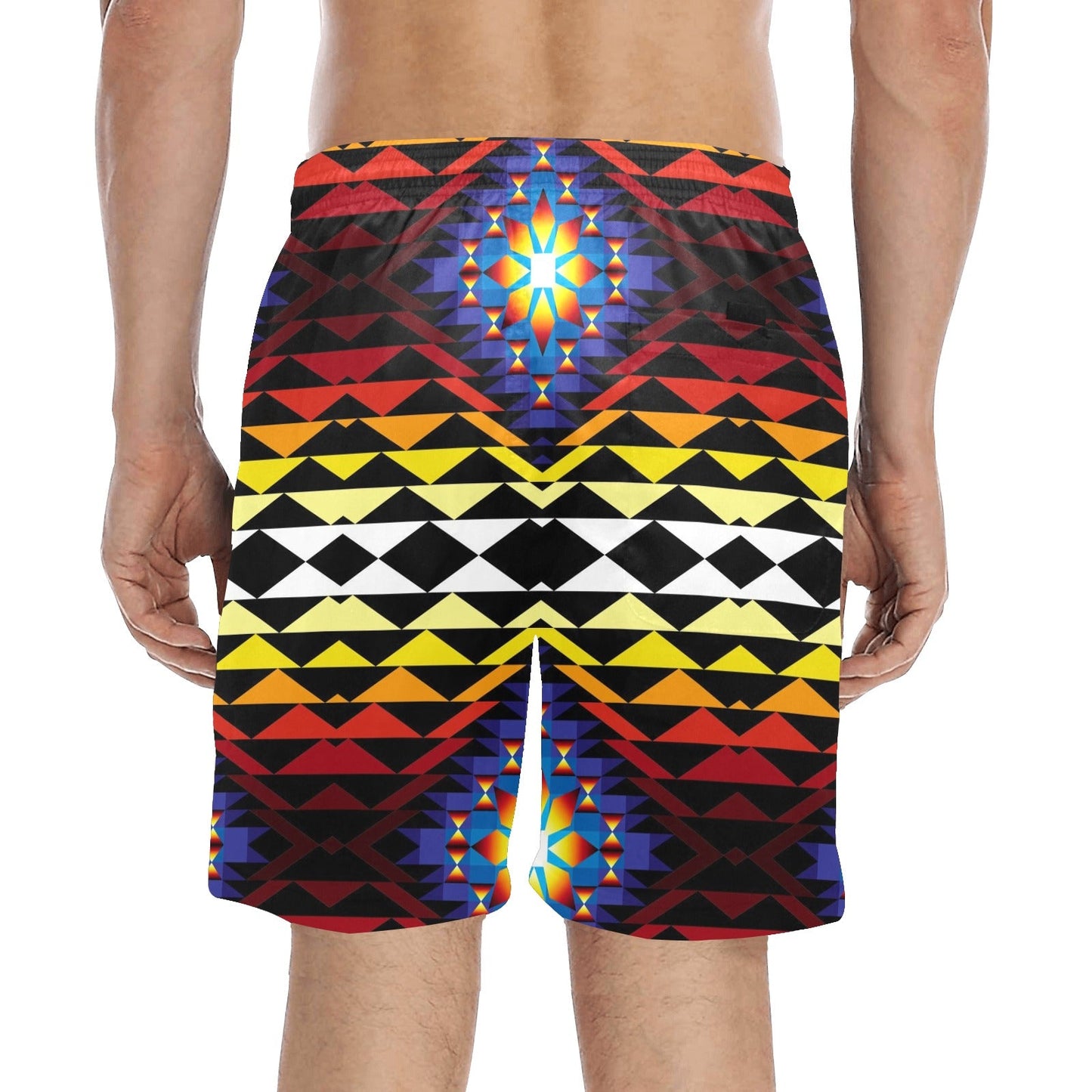 Sunset Blanket Men's Mid-Length Beach Shorts