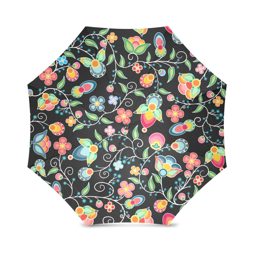 Floral Bounty Black Foldable Umbrella