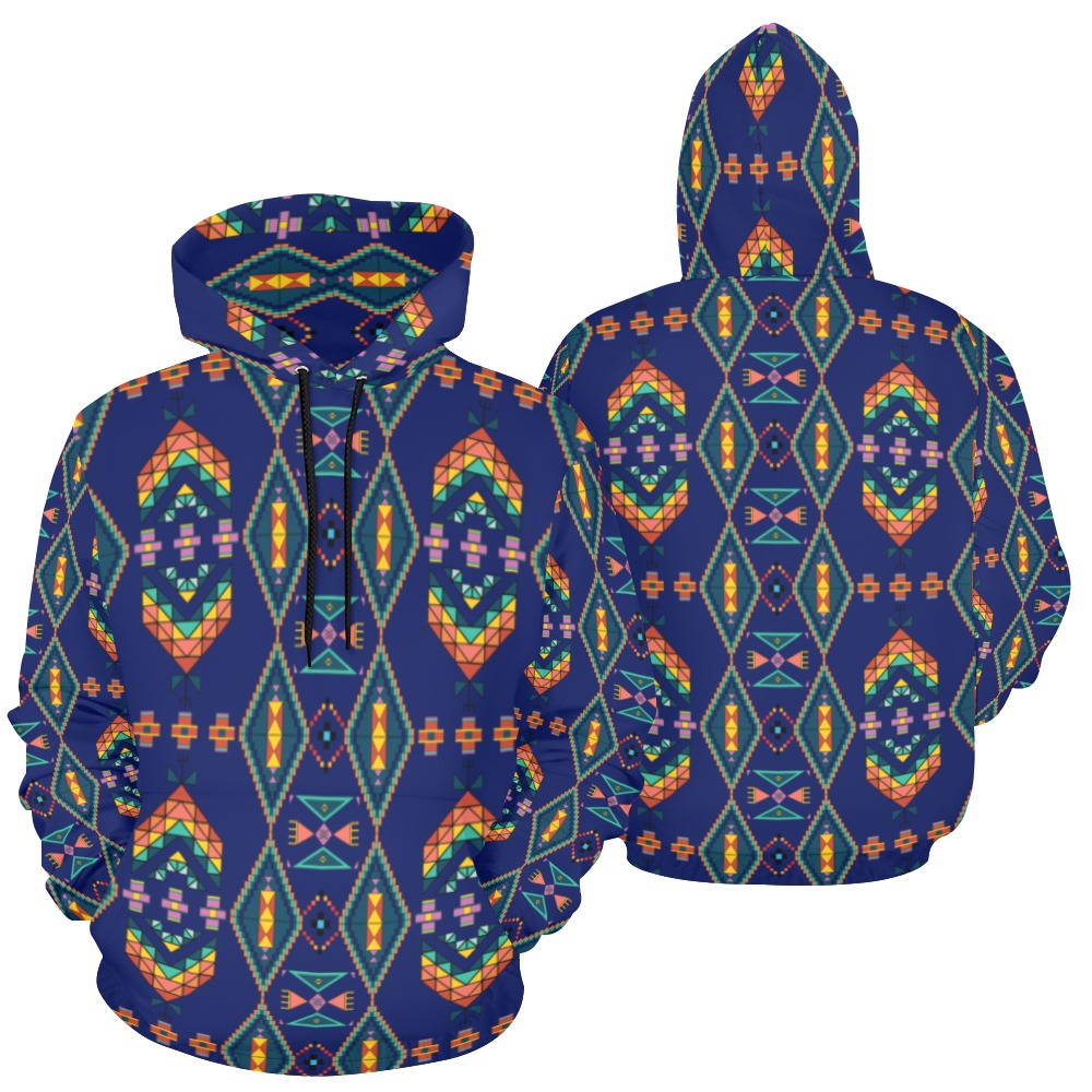 Travois Tipi Blue Hoodie for Women
