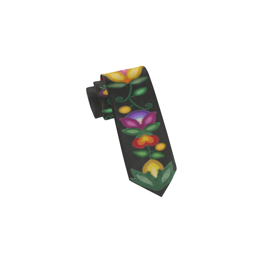 Beaded Offering Black Necktie