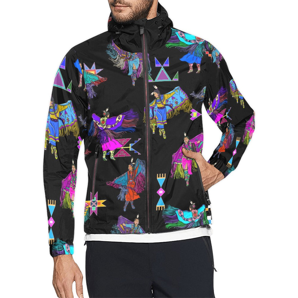 Women's Fancy Dancers Black Men's Windbreaker