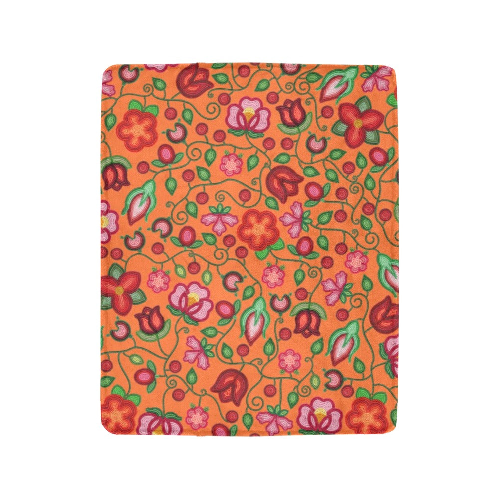 Rose Reverie Orange Ultra-Soft Micro Fleece Blanket 40"x50"