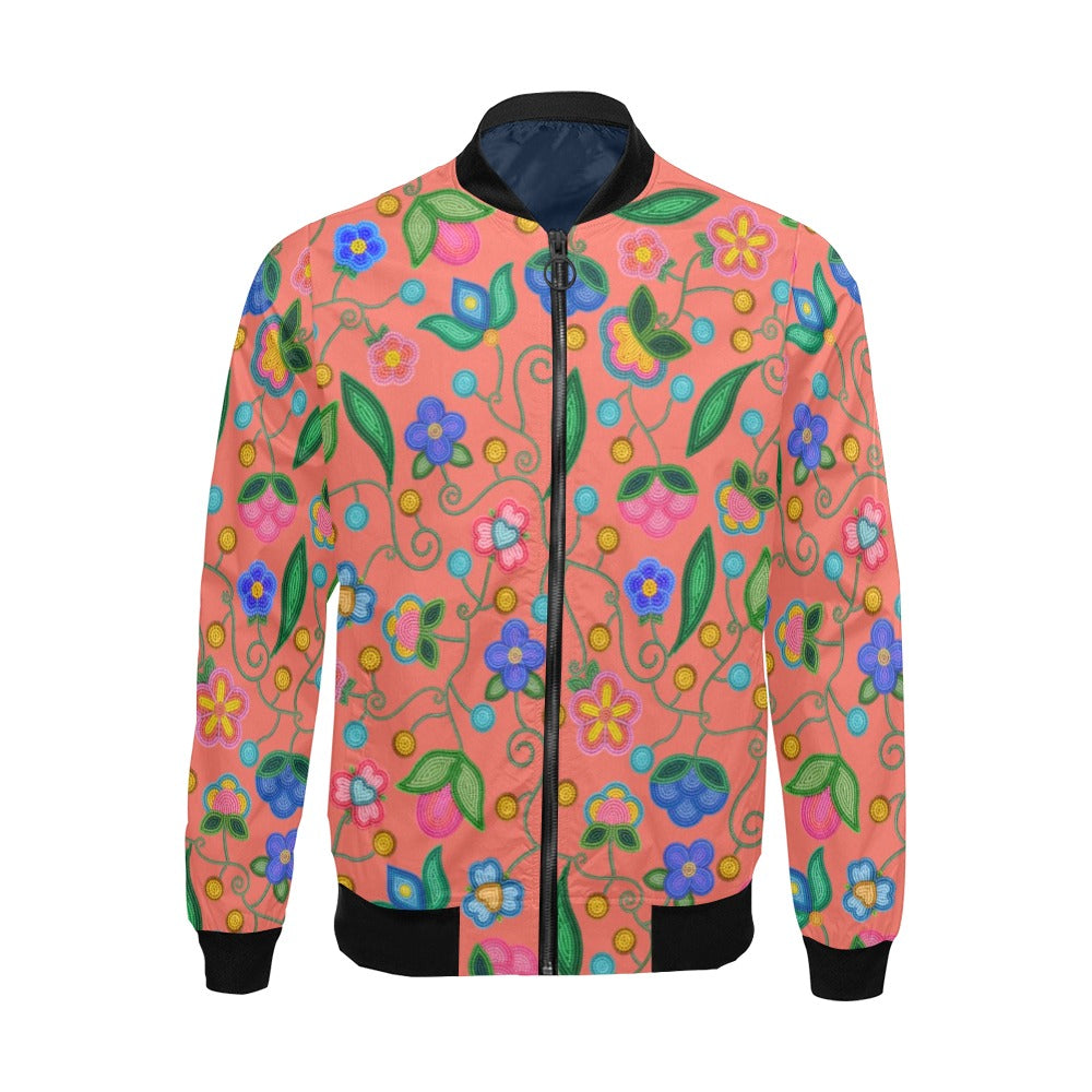 Skyberry Serenade Peach Bomber Jacket