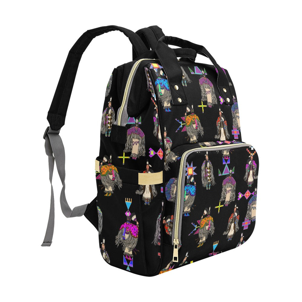 Women's Tradish Dancers Black Multi-Function Diaper Backpack
