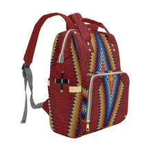 Load image into Gallery viewer, Diamond in the Bluff Red Multi-Function Diaper Backpack/Diaper Bag
