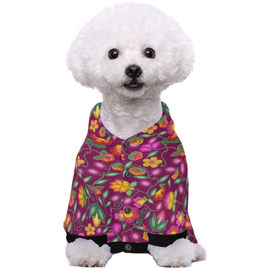Boreal Bounty Dark Magenta Pet Dog Hoodie