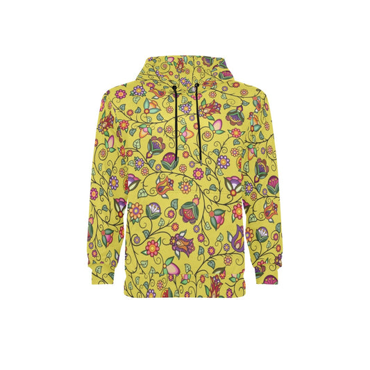 Heartbeat Petals Yellow Fleece Hoodie
