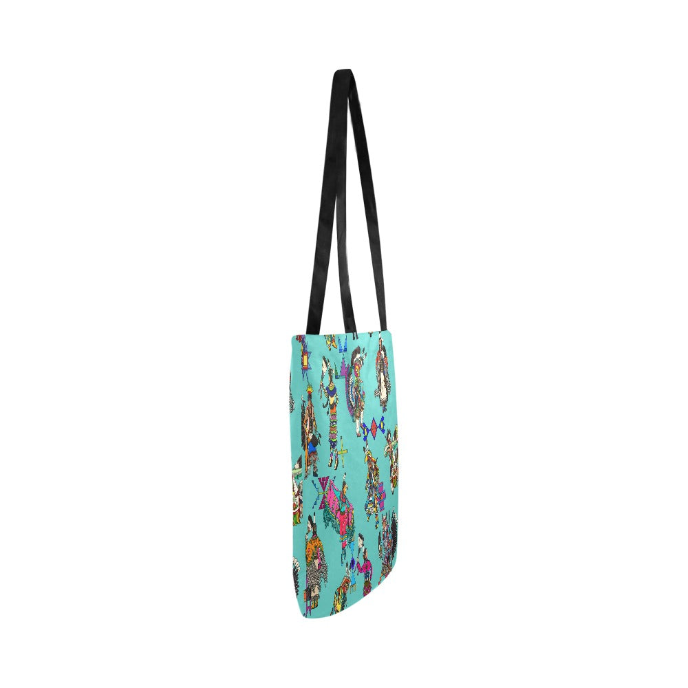 Grand Entry Dancers Eggshell Blue Reusable Shopping Bag