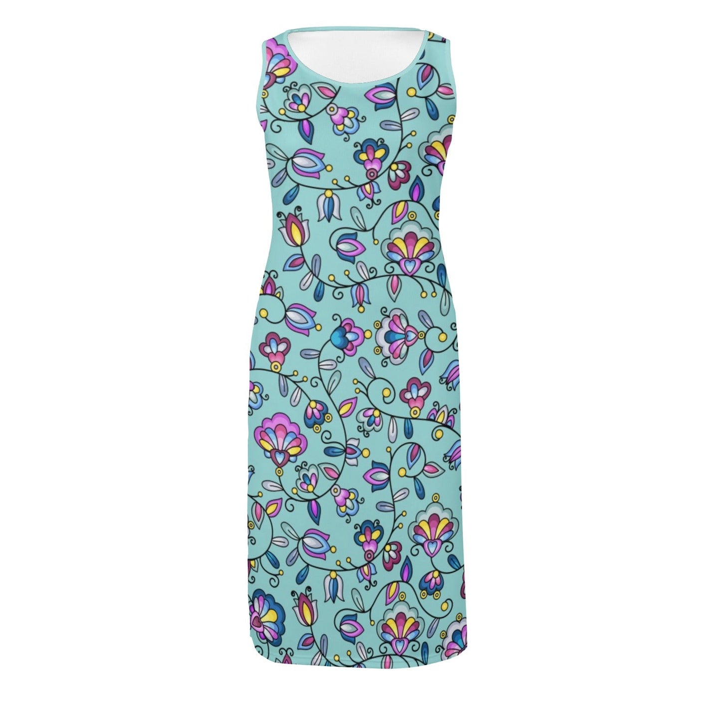 Autumn Bundle Blessing Turquoise Phaedra Sleeveless Open Fork Long Dress