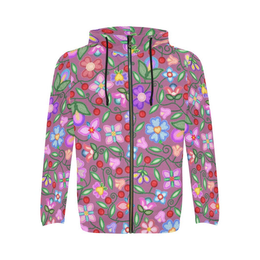 Petal Harmony Dusty Rose Zip Hoodie