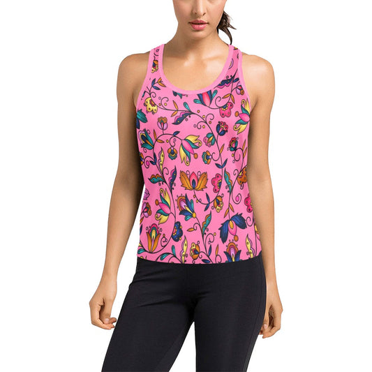 Copper Prairie Petals Pink Women's Racerback Tank Top