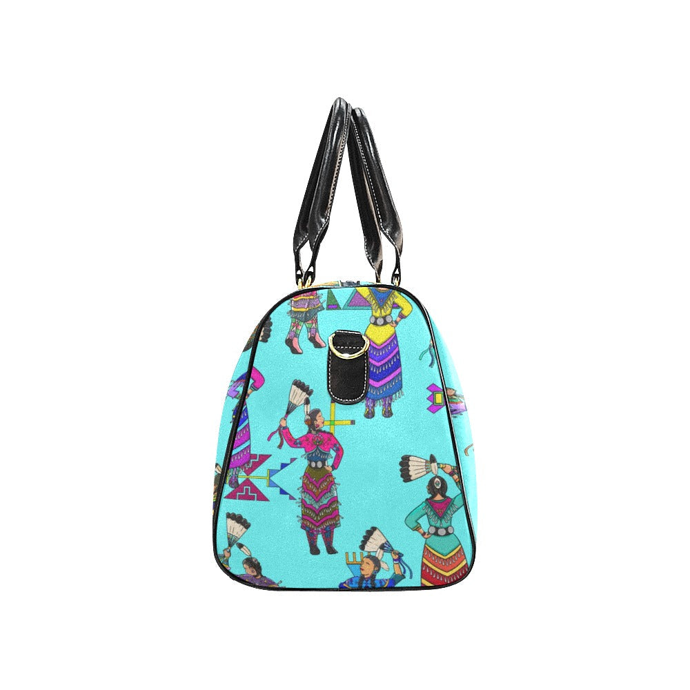 Women's Jingle Dancers Turquoise Large Travel Bag
