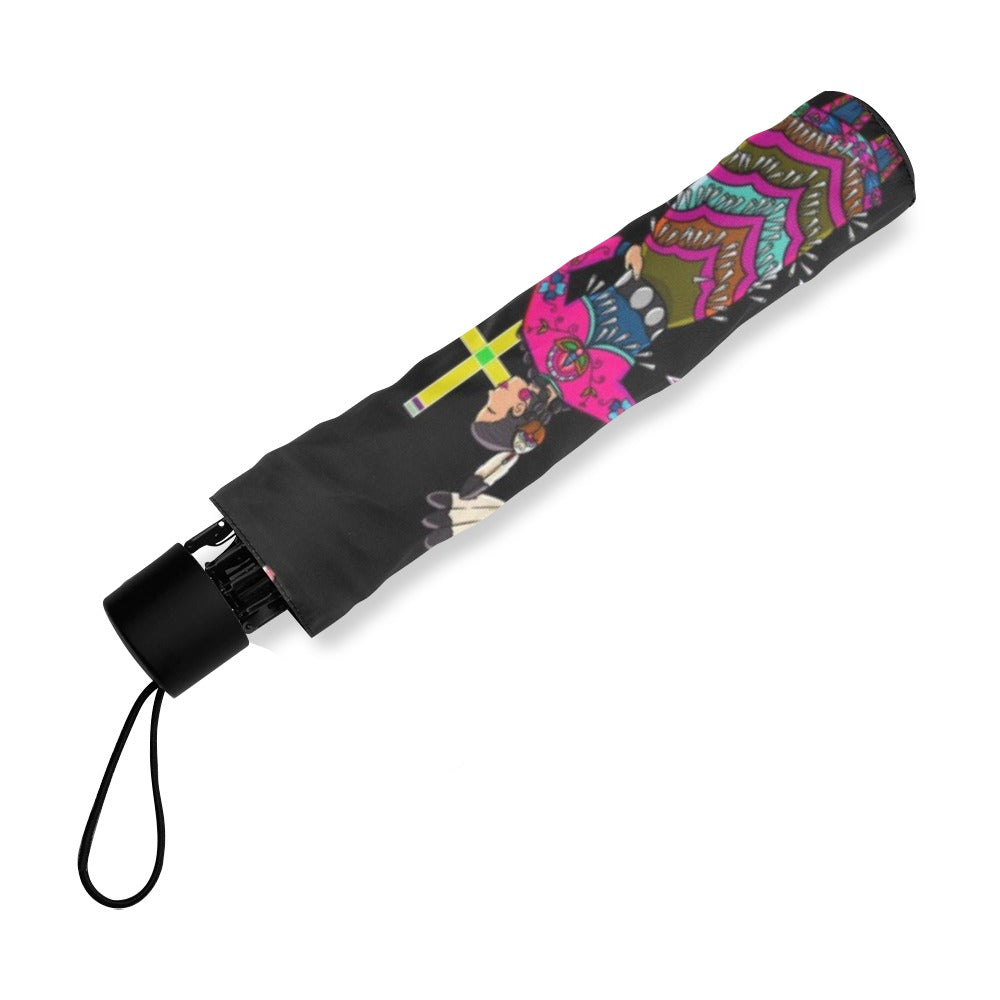 Women's Jingle Dancers Black Foldable Umbrella