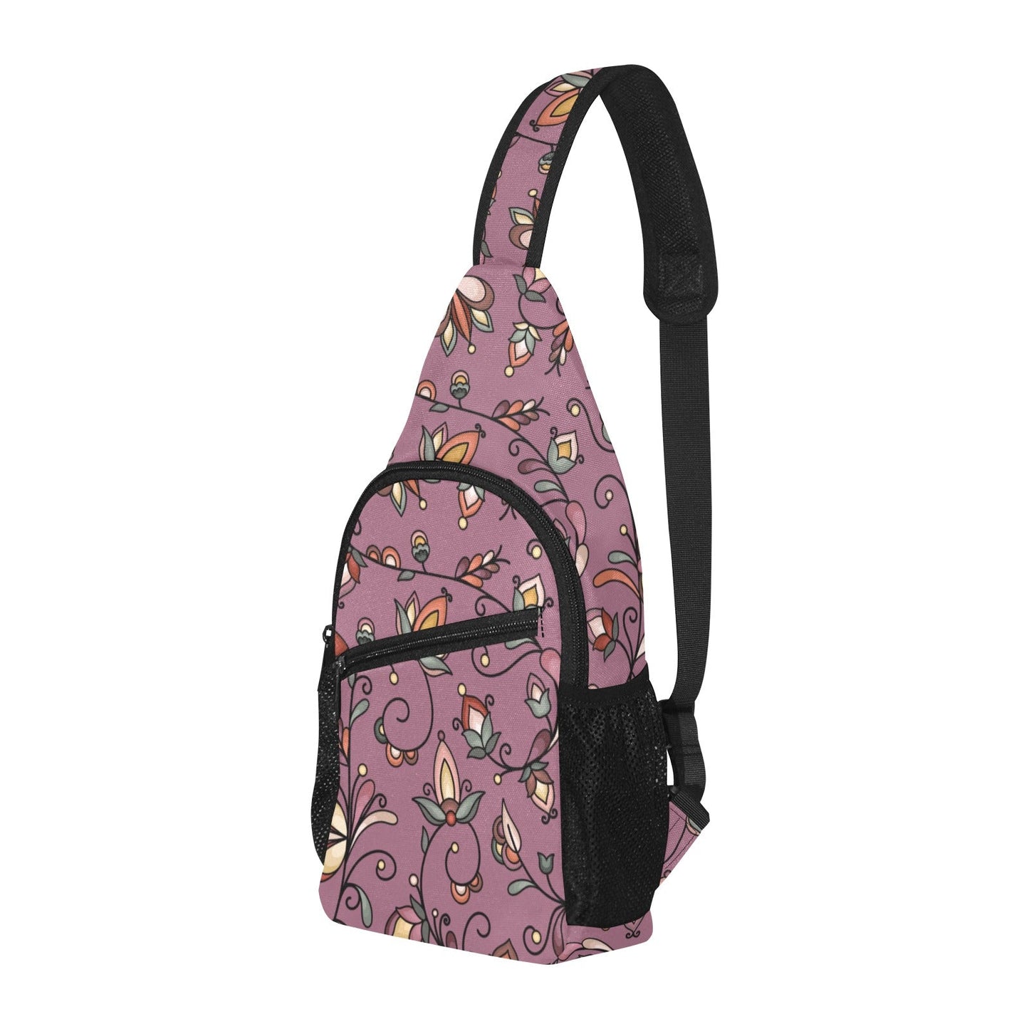 Burnt Sky Petals Magenta Chest Bag