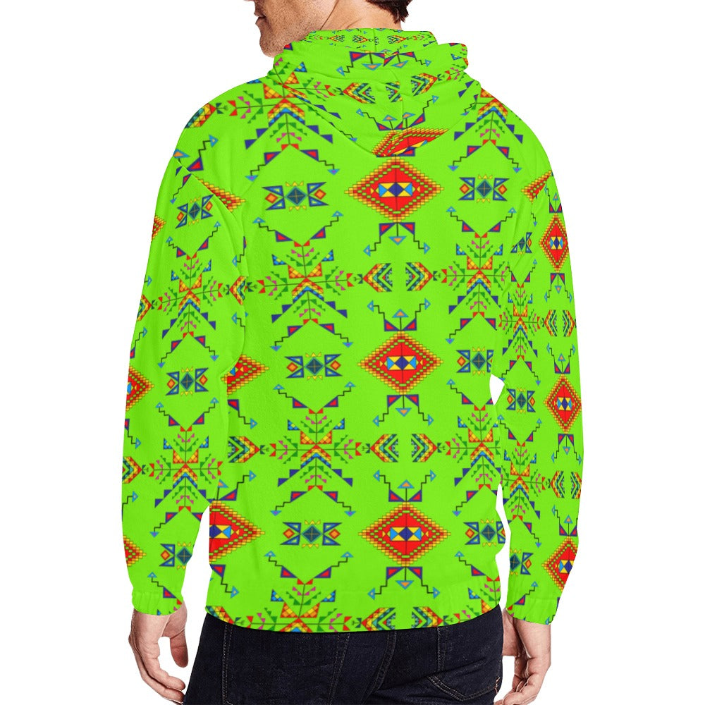 Buffalo Jump Neon Green Men's Zipper Hoodie