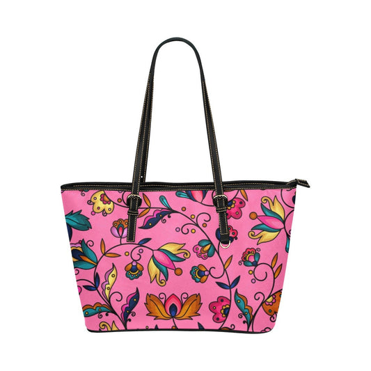 Copper Prairie Petals Pink Leather Tote